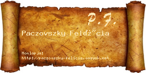 Paczovszky Felícia névjegykártya